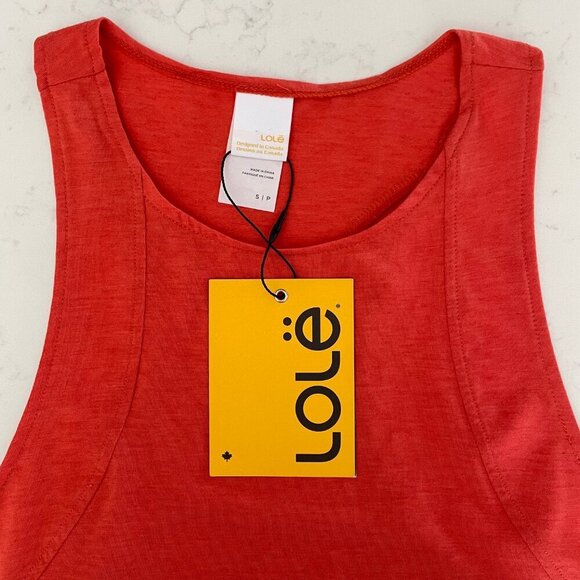 Lole Performance Wool Racer Back Hi Low Tank Top Paprika Orange Sz S NWT - Picture 9 of 13